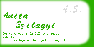 anita szilagyi business card